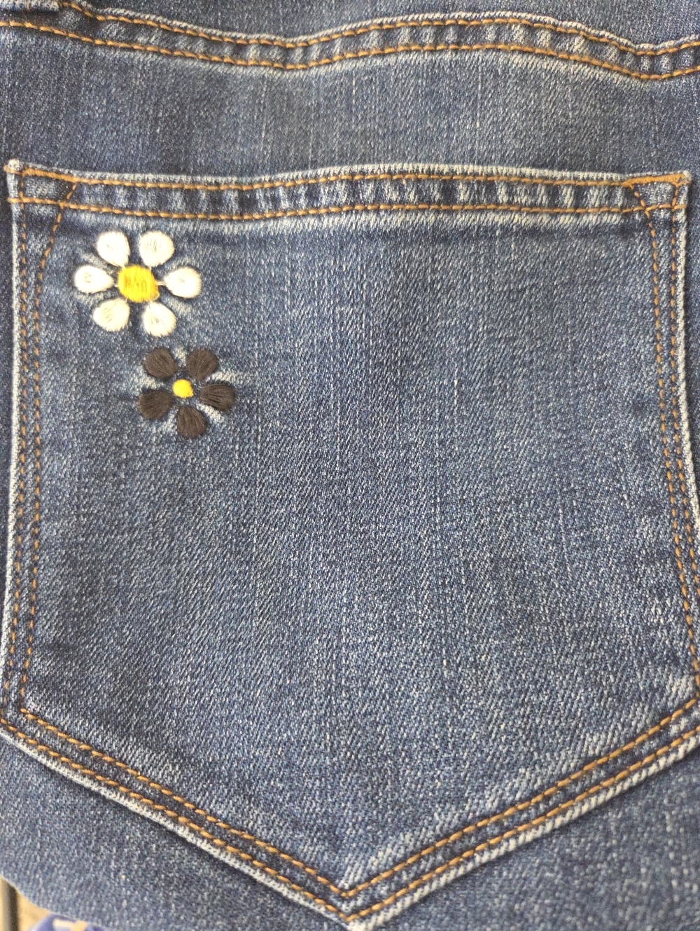 Driftwood Carlie Wide Leg Embroidered Retro Flower Womens Denim Jeans Size 12NWT - Picture 10 of 12